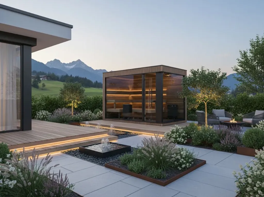 Gartensauna St. GALLEN XL Pure Panorama   Lounge-8