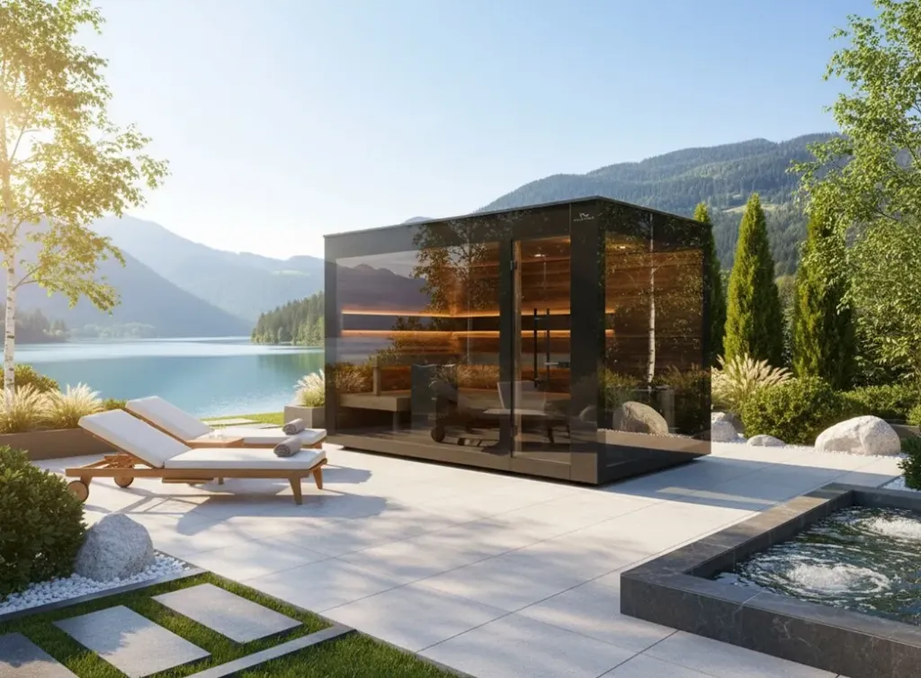 Gartensauna St. GALLEN XL Select Panorama Lounge-8