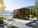 Gartensauna St. GALLEN XL Select Panorama Lounge-8